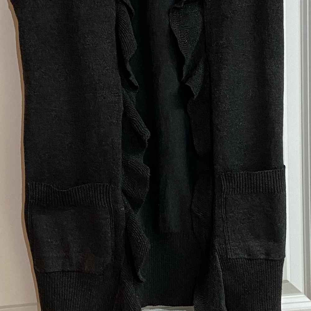 EUC - Poof Made With Love Black Ruffle Vest - Size Small - Picture 5 of 14